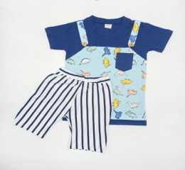 Boys' Jump suit Style T-shirt & Pant_ Navy Blue