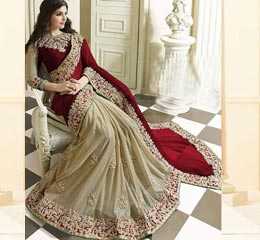 Multi-color Soft Weightless Georgette Embroidery Work Saree for Women