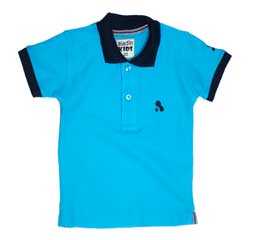 Stylish Boys' Polo T Shirt Short Sleeve Slim Fit Contrast Collar_Sky Blue